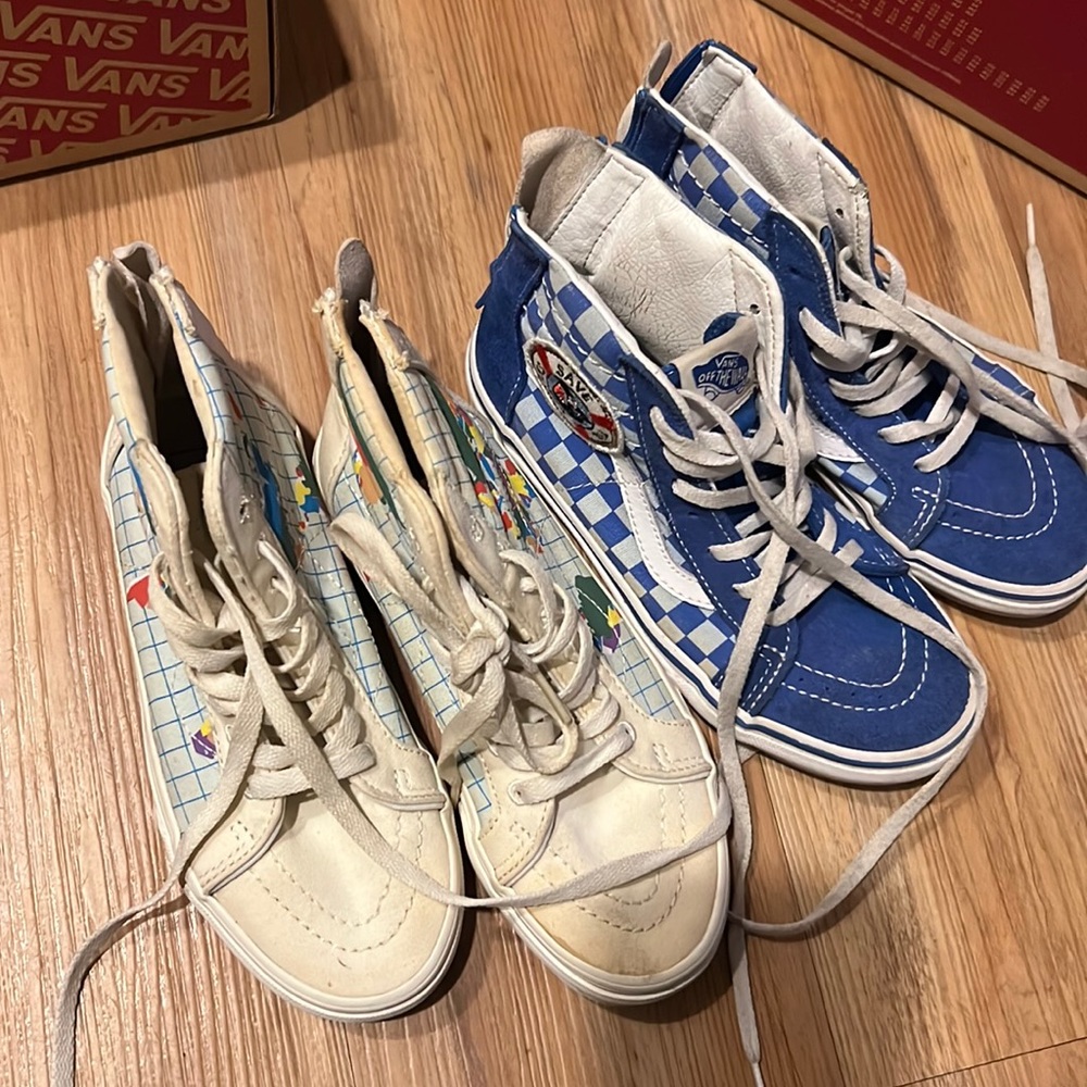 Two pairs of Vans for kids.